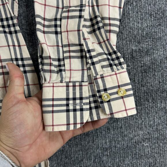 Burberry Shirt Men Large Nova Check Button Down Long Sleeve Luxury Classic Retro - Picture 5 of 10